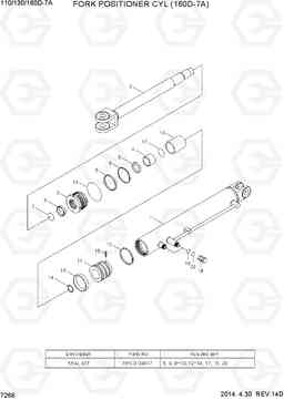 7266 FORK POSITIONER CYL (160D-7A) 110/130/160D-7A, Hyundai