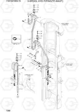 7290 3-SPOOL HYD PIPING (TF-MAST) 110/130/160D-7A, Hyundai