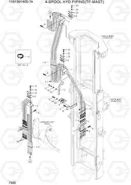 7300 4-SPOOL HYD PIPING (TF-MAST) 110/130/160D-7A, Hyundai