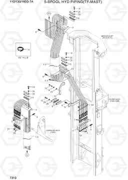 7310 5-SPOOL HYD PIPING (TF-MAST) 110/130/160D-7A, Hyundai