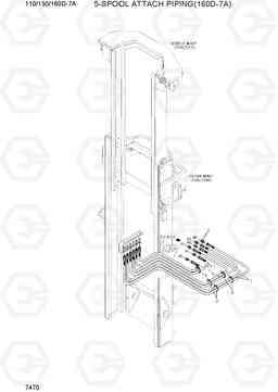 7470 5-SPOOL ATTACH PIPING (160D-7A) 110/130/160D-7A, Hyundai