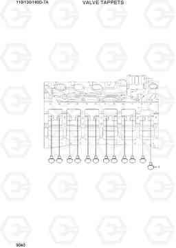 9040 VALVE TAPPETS 110/130/160D-7A, Hyundai