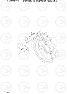 9070 CRANKCASE BREATHER PLUMBING 110/130/160D-7A, Hyundai