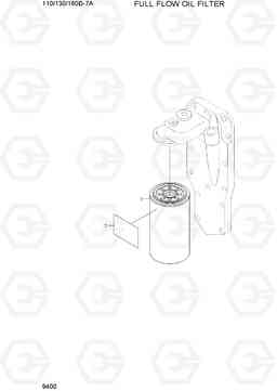 9400 FULL FLOW OIL FILTER 110/130/160D-7A, Hyundai