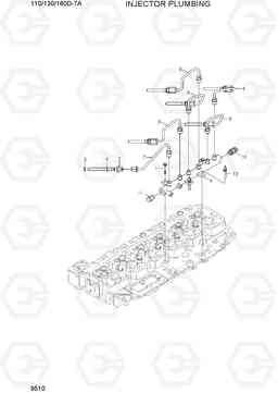 9510 INJECTOR PLUMBING 110/130/160D-7A, Hyundai