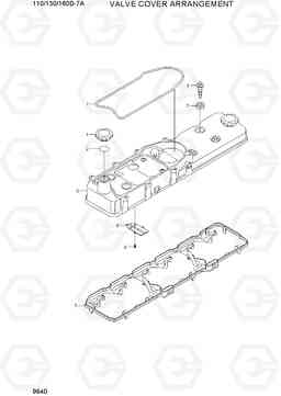 9640 VALVE COVER ARRANGEMENT 110/130/160D-7A, Hyundai