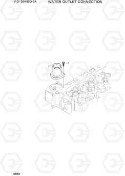 9660 WATER OUTLET CONNECTION 110/130/160D-7A, Hyundai