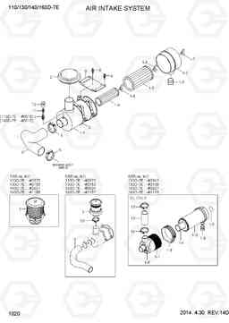 1020 AIR INTAKE SYSTEM 110/130/140/160D-7E, Hyundai