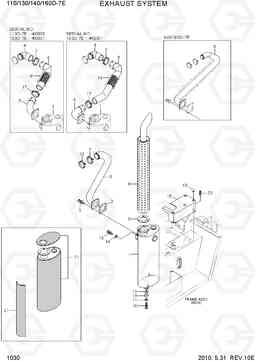 1030 EXHAUST SYSTEM 110/130/140/160D-7E, Hyundai