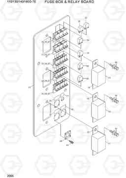 2055 FUSE BOX & RELAY BOARD 110/130/140/160D-7E, Hyundai