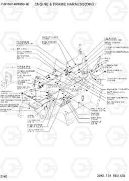 2140 ENGINE & FRAME HARNESS (OHG) 110/130/140/160D-7E, Hyundai