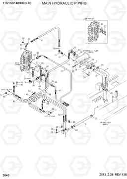 3040 MAIN HYDRAULIC PIPING 110/130/140/160D-7E, Hyundai