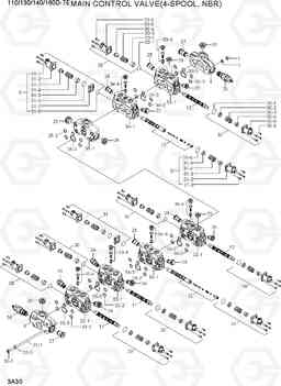 3A30 MAIN CONTROL VALVE(4-SPOOL, NBR) 110/130/140/160D-7E, Hyundai