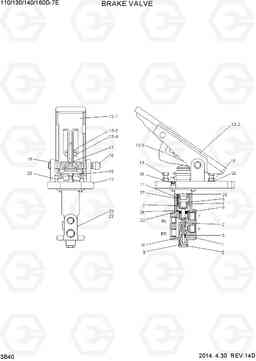 3B40 BRAKE VALVE 110/130/140/160D-7E, Hyundai