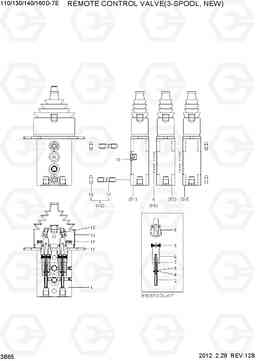 3B65 REMOTE CONTROL VALVE(3-SPOOL,NEW) 110/130/140/160D-7E, Hyundai