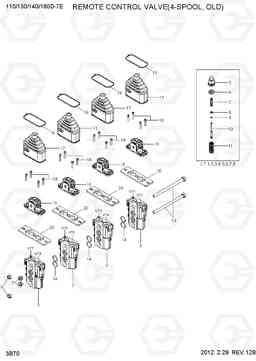 3B70 REMOTE CONTROL VALVE(4-SPOOL,OLD) 110/130/140/160D-7E, Hyundai