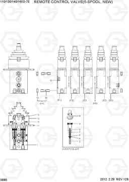 3B85 REMOTE CONTROL VALVE(5-SPOOL,NEW) 110/130/140/160D-7E, Hyundai