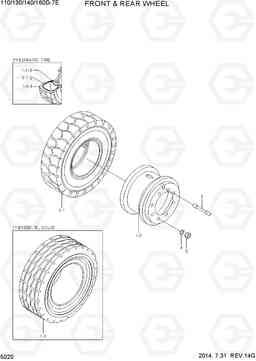 5020 FRONT & REAR WHEEL 110/130/140/160D-7E, Hyundai