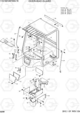 6058 OVERHEAD GUARD 110/130/140/160D-7E, Hyundai