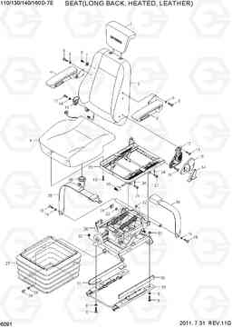 6091 SEAT(LONG BACK, HEATED, LEATHER) 110/130/140/160D-7E, Hyundai