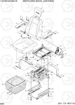 6092 SEAT(LONG BACK, LEATHER) 110/130/140/160D-7E, Hyundai