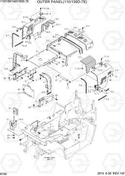 6130 OUTER PANEL(110/130D-7E) 110/130/140/160D-7E, Hyundai