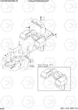 6150 COUNTERWEIGHT 110/130/140/160D-7E, Hyundai