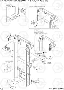 7010 OUTER MAST(V-MAST, 110/130D-7E) 110/130/140/160D-7E, Hyundai