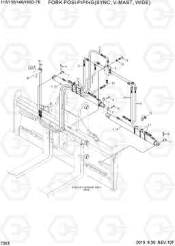 7053 FORK POSI PIPING(SYNC, V-MAST, WIDE) 110/130/140/160D-7E, Hyundai