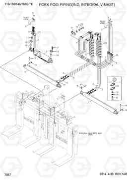 7057 FORK POSI PIPING(IND TYPE,INTE,V-MAST) 110/130/140/160D-7E, Hyundai