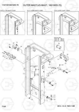 7100 OUTER MAST(VS-MAST,140/160D-7E) 110/130/140/160D-7E, Hyundai