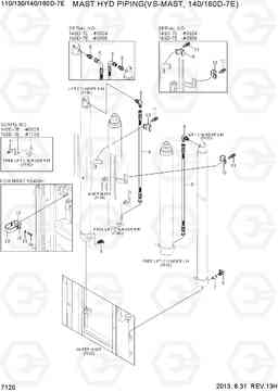 7120 MAST HYD PIPING(VS-MAST,140/160D-7E) 110/130/140/160D-7E, Hyundai