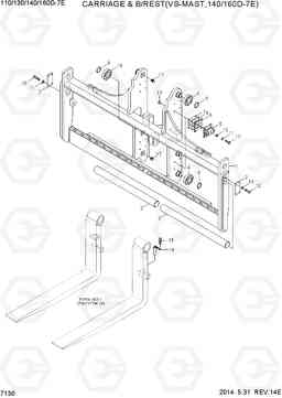 7130 CARRIAGE & B/REST(VS-MAST,140/160D-7E) 110/130/140/160D-7E, Hyundai