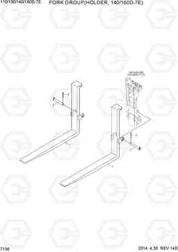 7136 FORK GROUP(HOLDER, 140/160D-7E) 110/130/140/160D-7E, Hyundai