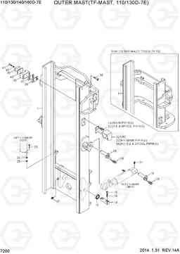 7200 OUTER MAST(TF-MAST, 110/130D-7E) 110/130/140/160D-7E, Hyundai