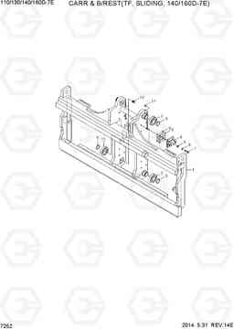 7252 CARR & B/REST(TF, SLIDING, 140/160D-7E) 110/130/140/160D-7E, Hyundai