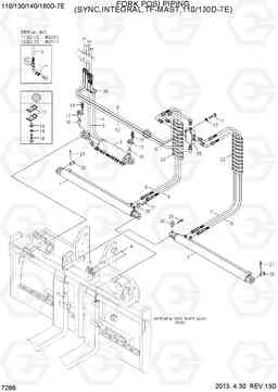 7266 FORK POSI PIPING(SYNC,INTEGRAL,TF-MAST) 110/130/140/160D-7E, Hyundai