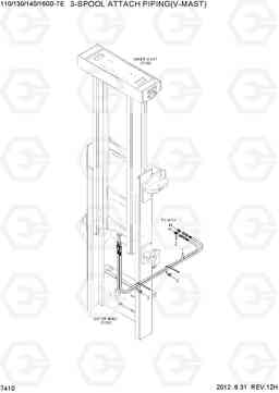 7410 3-SPOOL ATTACH PIPING(V-MAST) 110/130/140/160D-7E, Hyundai