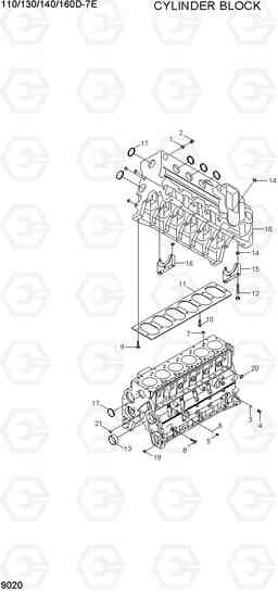 9020 CYLINDER BLOCK 110/130/140/160D-7E, Hyundai