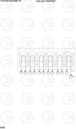 9035 VALVE TAPPET 110/130/140/160D-7E, Hyundai