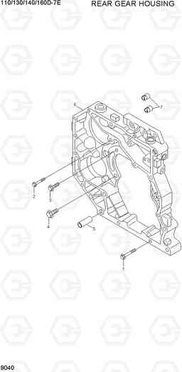 9040 REAR GEAR HOUSING 110/130/140/160D-7E, Hyundai