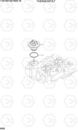 9090 THERMOSTAT 110/130/140/160D-7E, Hyundai