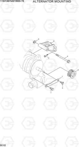 9110 ALTERNATOR MOUNTING 110/130/140/160D-7E, Hyundai