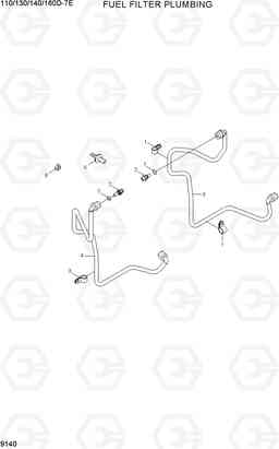 9140 FUEL FILTER PLUMBING 110/130/140/160D-7E, Hyundai