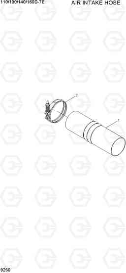 9250 AIR INTAKE HOSE 110/130/140/160D-7E, Hyundai