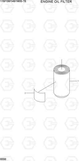 9330 ENGINE OIL FILTER 110/130/140/160D-7E, Hyundai