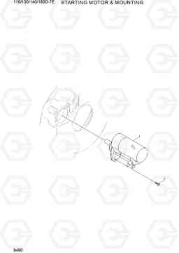 9490 STARTING MOTOR & MOUNTING 110/130/140/160D-7E, Hyundai