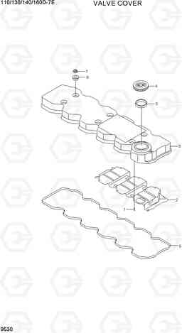 9530 VALVE COVER 110/130/140/160D-7E, Hyundai