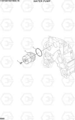 9560 WATER PUMP 110/130/140/160D-7E, Hyundai