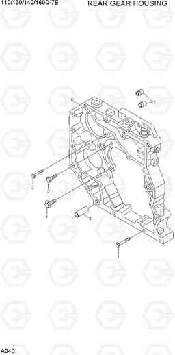 A040 REAR GEAR HOUSING 110/130/140/160D-7E, Hyundai